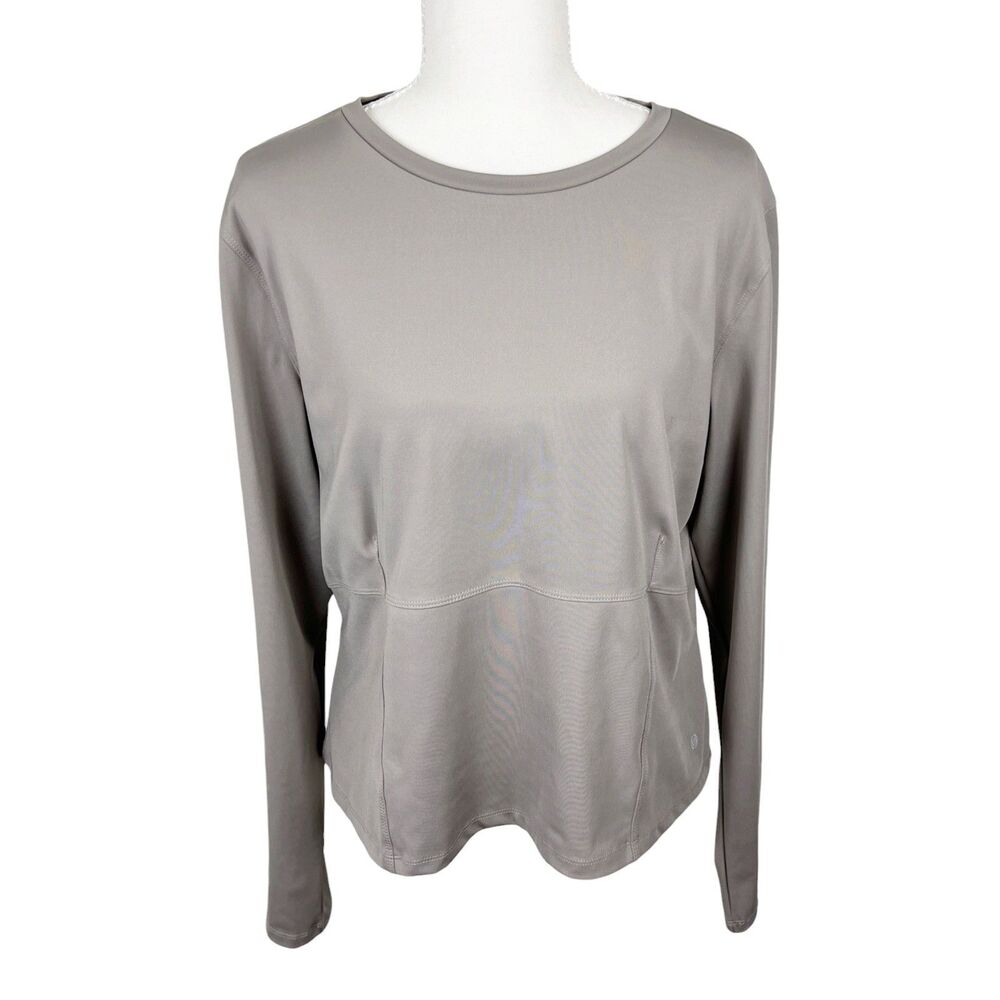 Stretch The Rules Sweater Women Extra Large Grey Pullover Yoga Active Stretch LS